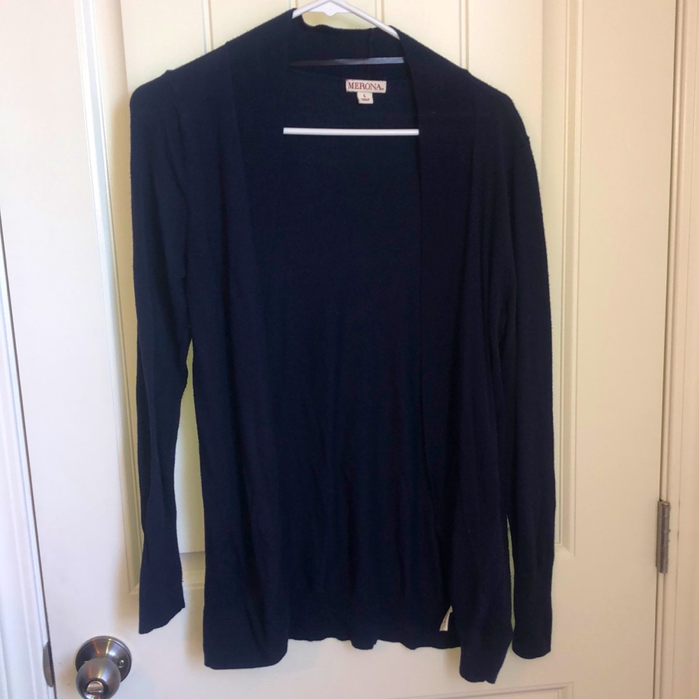 Merona open navy cardigan